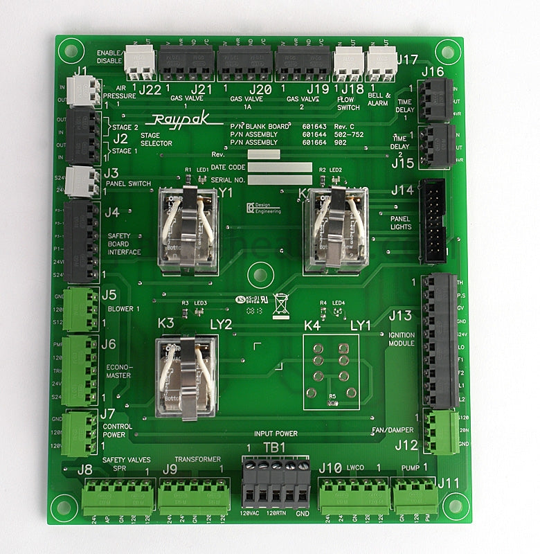 Raypak Printed Circuit Board Cpw - Part Number: 007899F