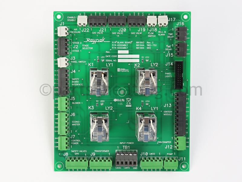 Raypak Printed Circuit Board Cpw - Part Number: 007900F