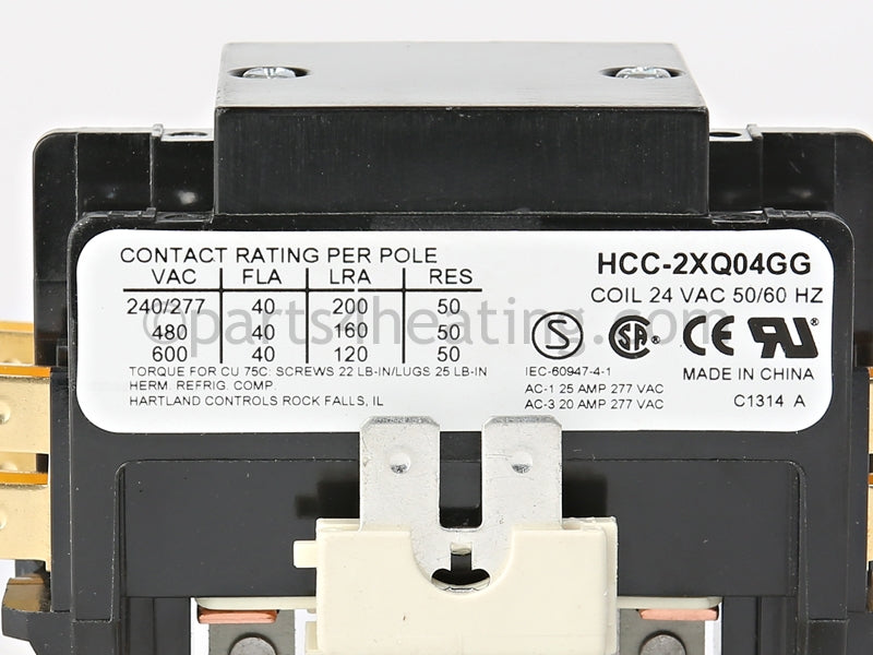 Raypak Contactor Dpst 24Vac 50A - Part Number: 009860F